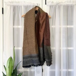 BP Multicolored Colorblock Scarf with Fringe OS